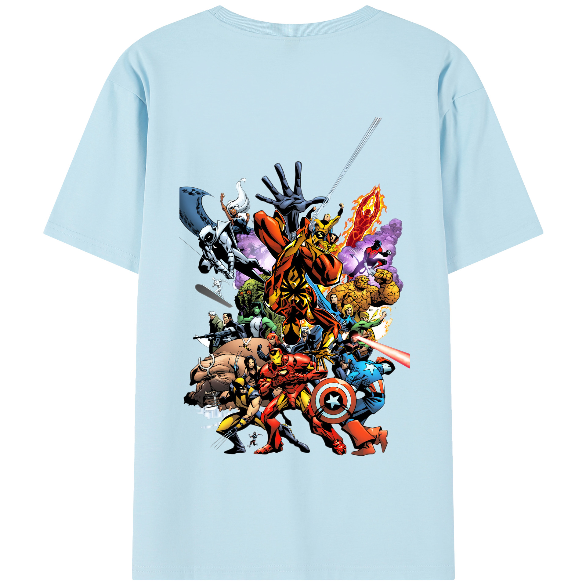 （画像用） アベンジャーズ The Avengers 綿100％半袖Tシャツ（背面プリント）